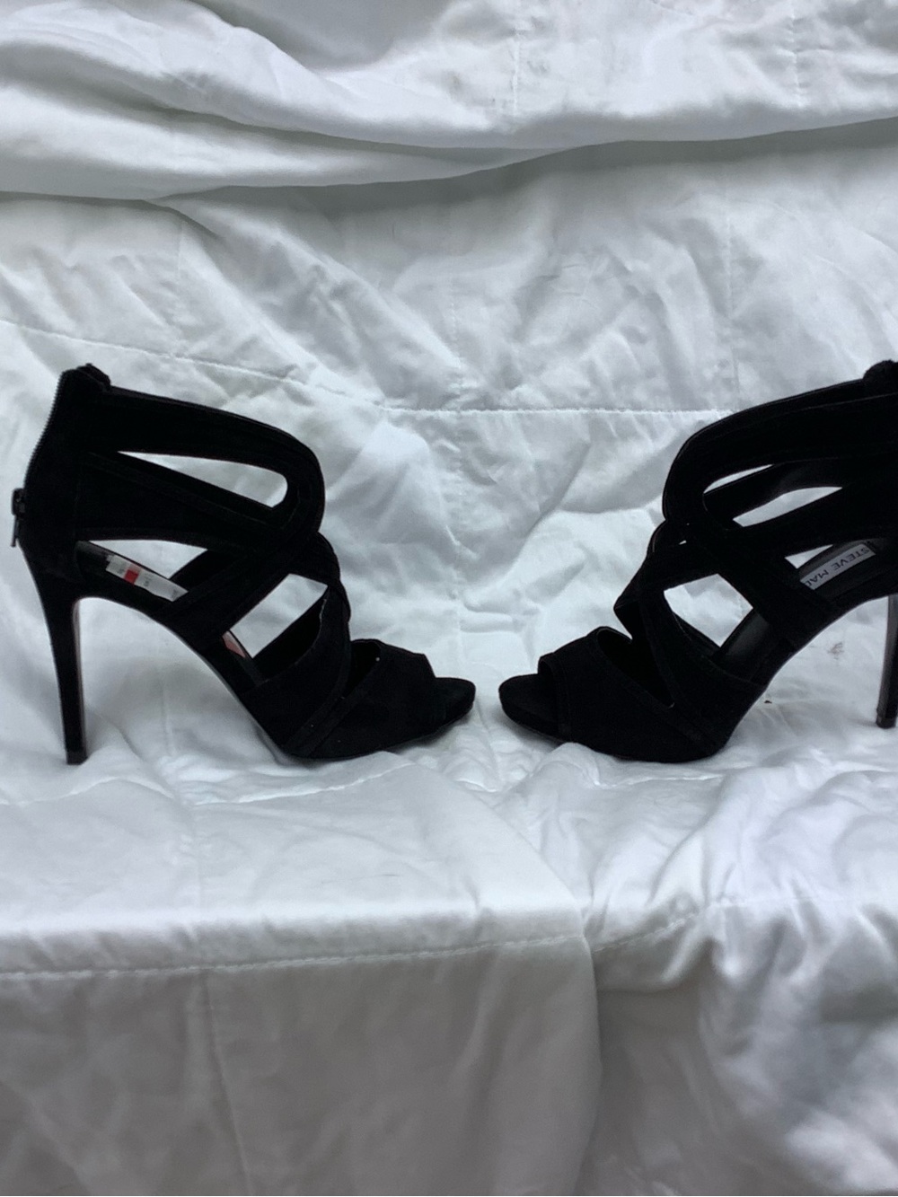 Steve Madden Black Strappy Cut-Out Stiletto Sandals
